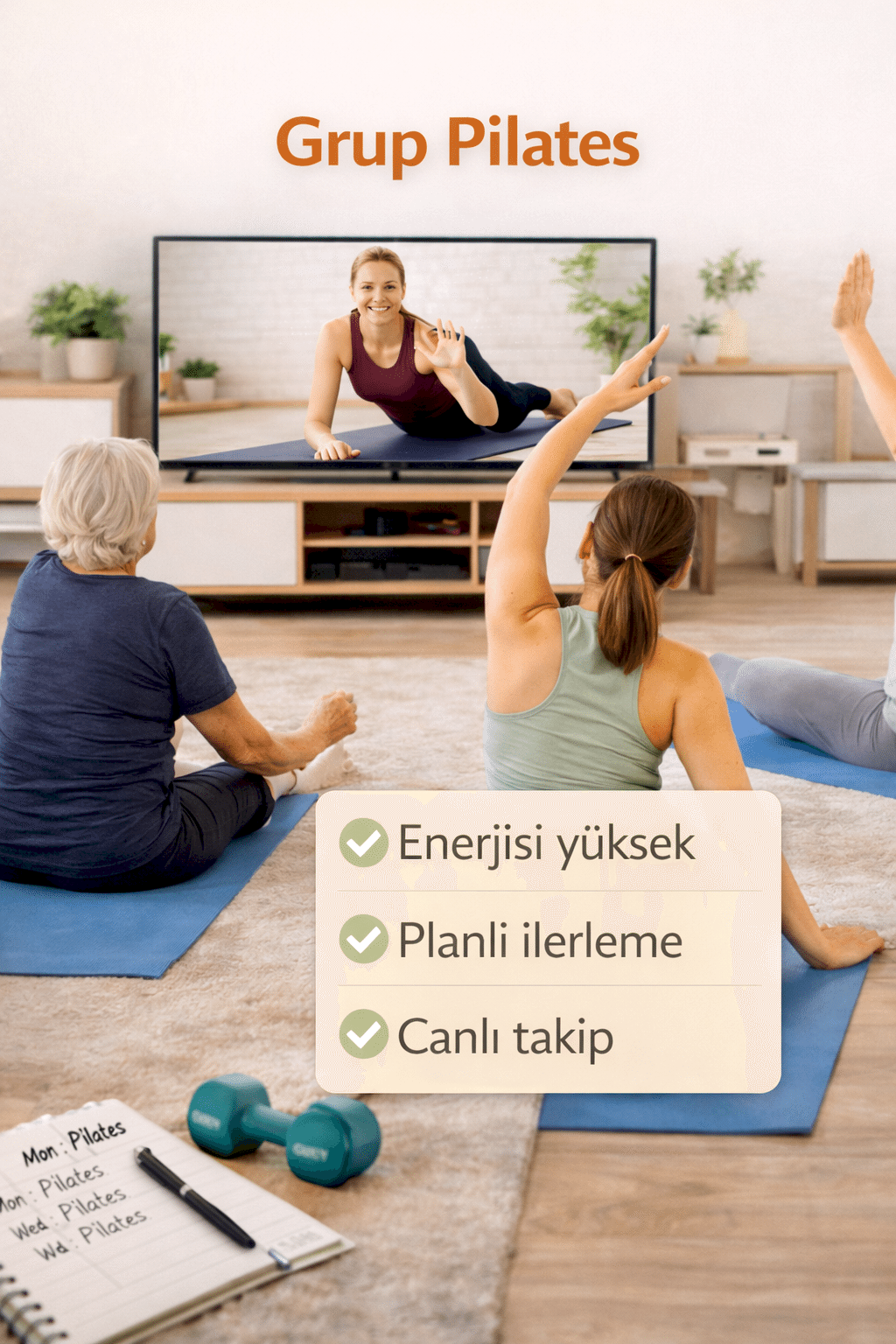 Grup online pilates dersi