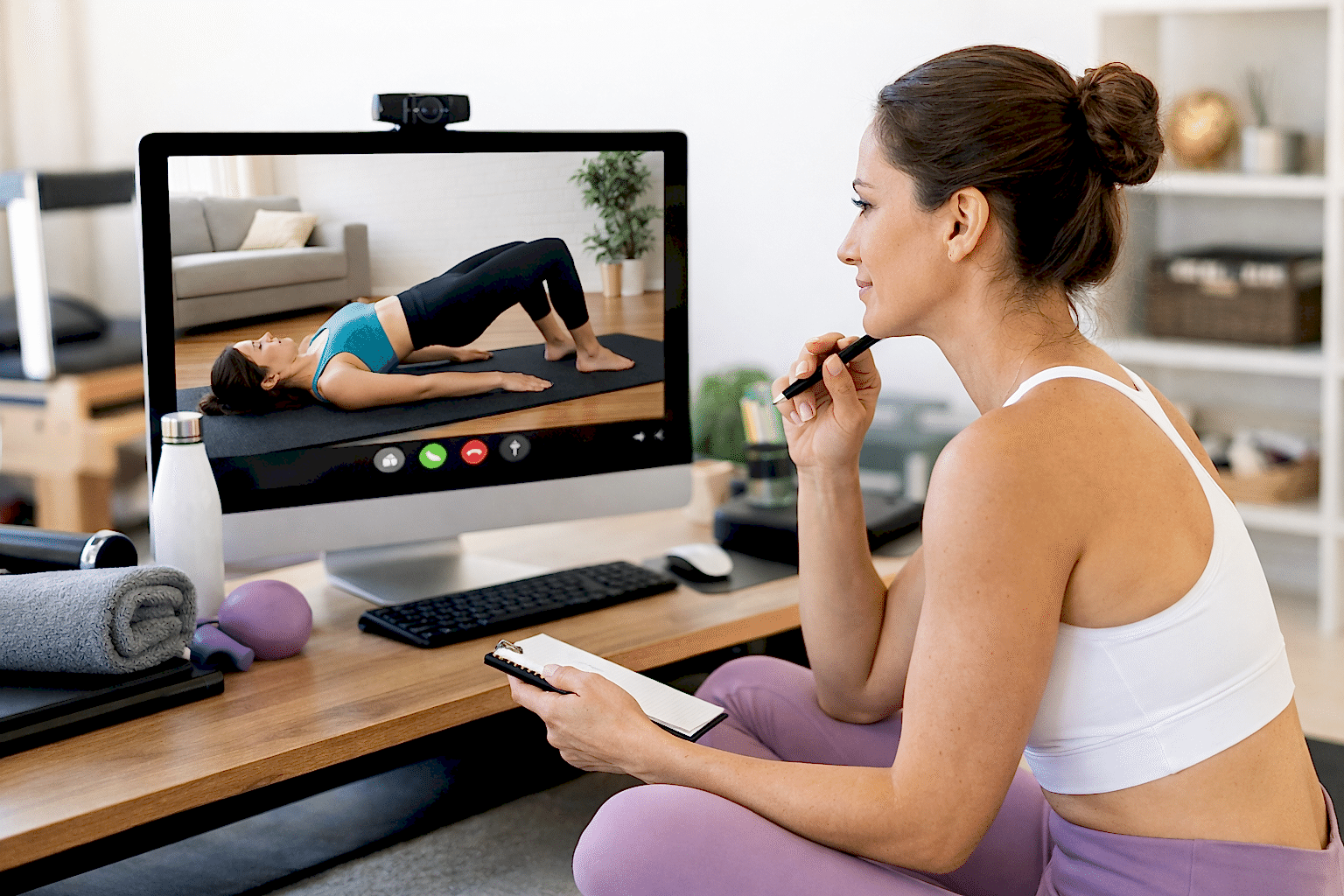 Bire bir online pilates dersi gorunumu