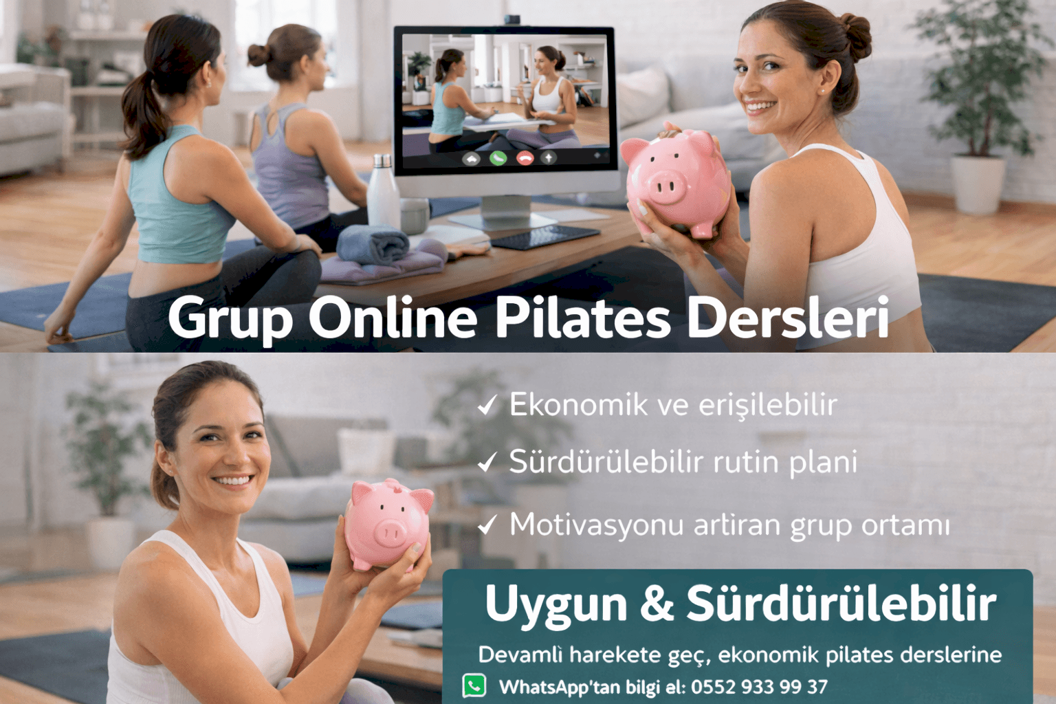 Grup online pilates ile surdurulebilir rutin