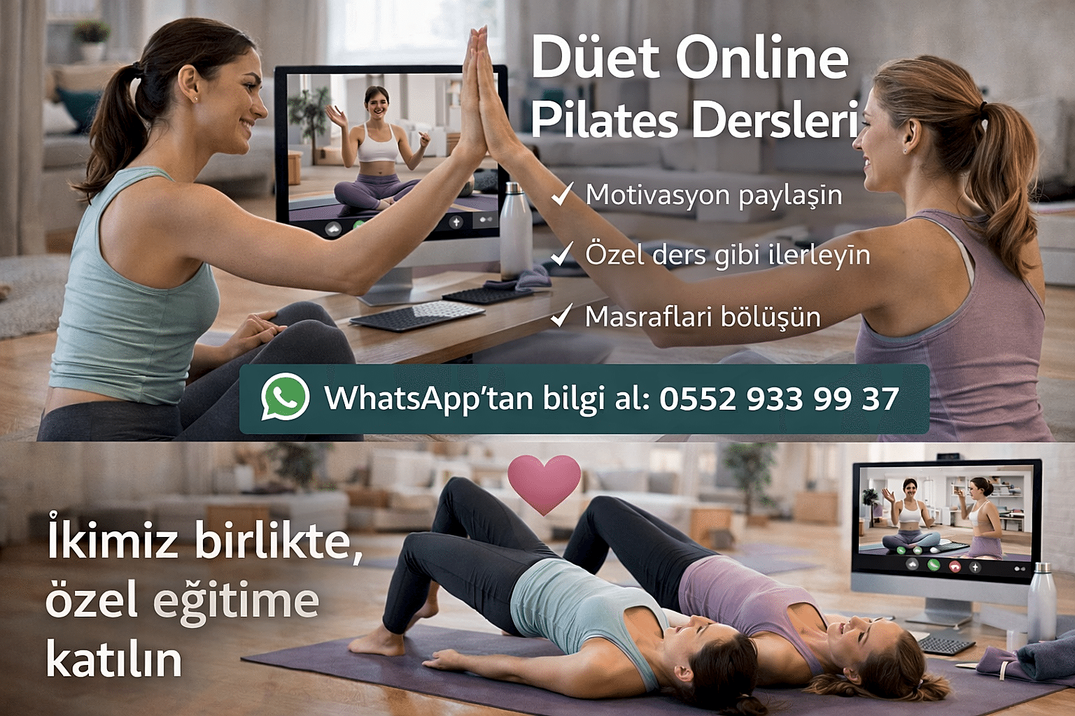 Duet online pilates ile birlikte ilerleme